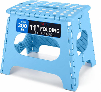 11 Inch Folding Step Stool for Kids, Non-Slip Foldable Stools, Black