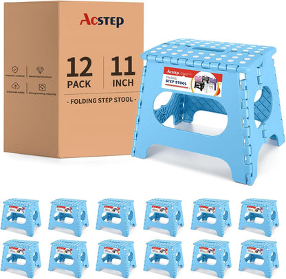 11 Inch Folding Step Stool for Kids, Non-Slip Foldable Stools, Black