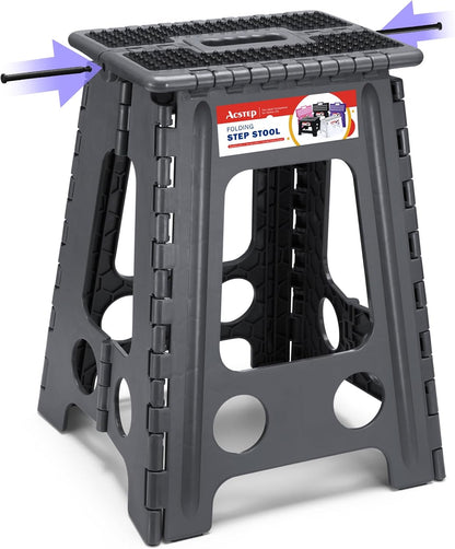 11 Inch Folding Step Stool for Kids, Non-Slip Foldable Stools, Black
