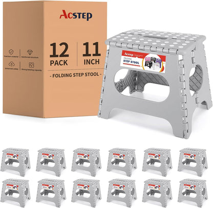 11 Inch Folding Step Stool for Kids, Non-Slip Foldable Stools, Black