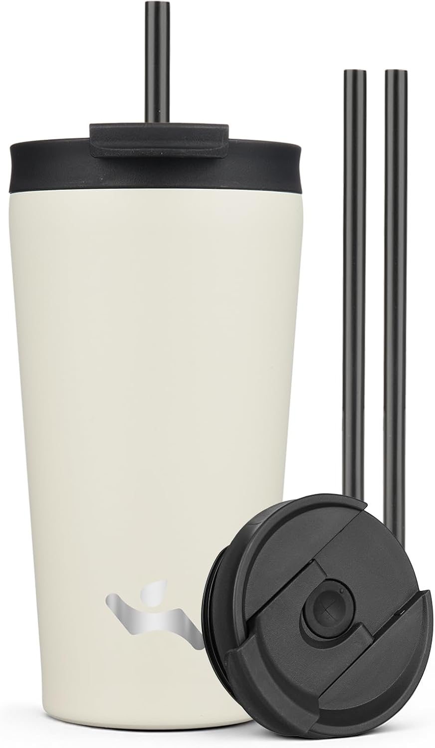 18 oz Insulated Tumbler Water Bottle with Straw Lid, Taro | Stainless steel insulated tumbler for coffee, water and iced drinks; spill-proof lid, 2 straws, cup-holder friendly