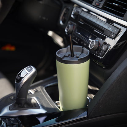 18 oz Insulated Tumbler Water Bottle with Straw Lid, Taro | Stainless steel insulated tumbler for coffee, water and iced drinks; spill-proof lid, 2 straws, cup-holder friendly