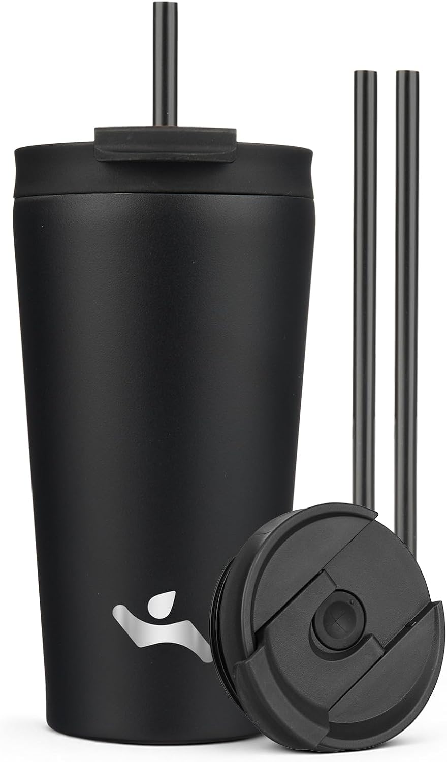 18 oz Insulated Tumbler Water Bottle with Straw Lid, Taro | Stainless steel insulated tumbler for coffee, water and iced drinks; spill-proof lid, 2 straws, cup-holder friendly