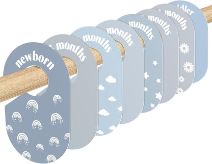 Baby Closet Dividers, 8-Piece Double-Sided Size Organizers, Pastel