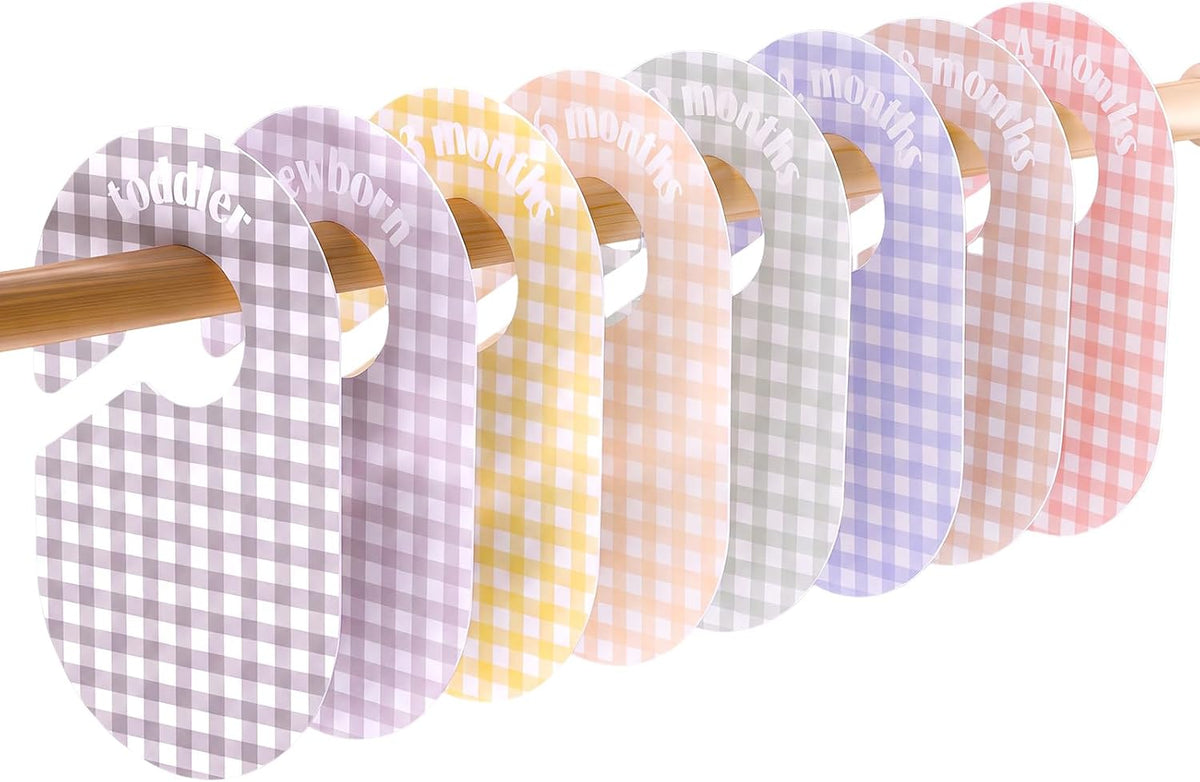 Baby Closet Dividers, 8-Piece Double-Sided Size Organizers, Pastel