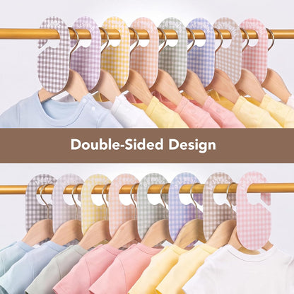 Baby Closet Dividers, 8-Piece Double-Sided Size Organizers, Pastel