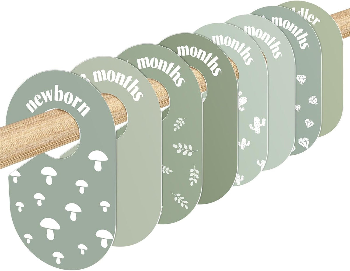 Baby Closet Dividers, 8-Piece Double-Sided Size Organizers, Pastel
