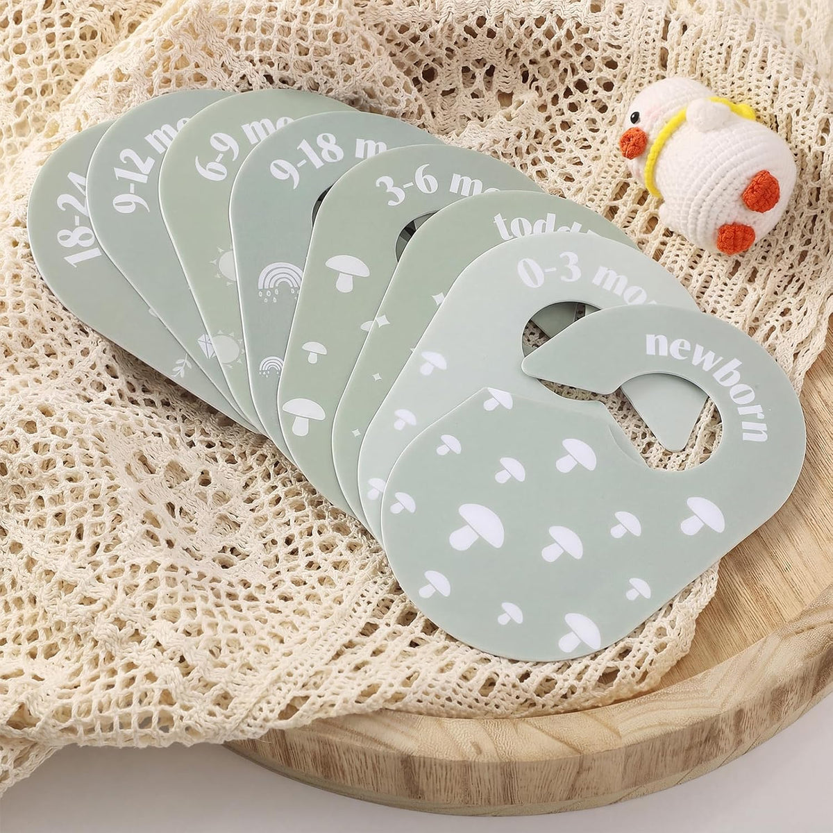 Baby Closet Dividers, 8-Piece Double-Sided Size Organizers, Pastel