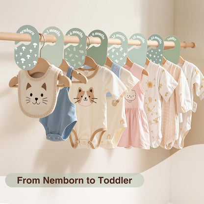 Baby Closet Dividers, 8-Piece Double-Sided Size Organizers, Pastel