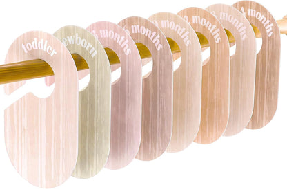 Baby Closet Dividers, 8-Piece Double-Sided Size Organizers, Pastel