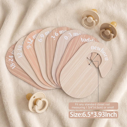 Baby Closet Dividers, 8-Piece Double-Sided Size Organizers, Pastel