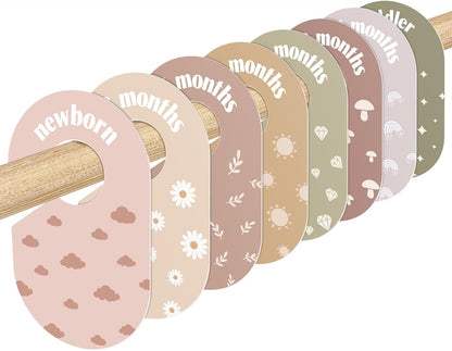Baby Closet Dividers, 8-Piece Double-Sided Size Organizers, Pastel