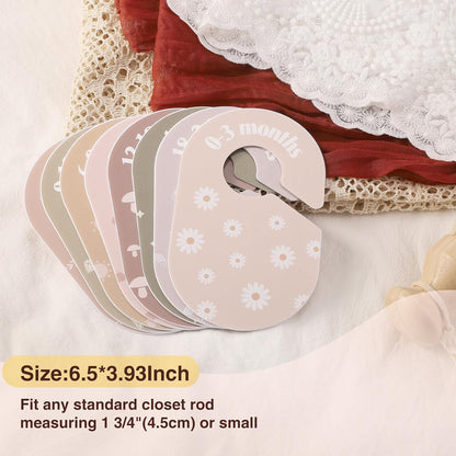 Baby Closet Dividers, 8-Piece Double-Sided Size Organizers, Pastel