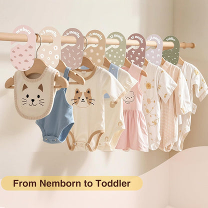 Baby Closet Dividers, 8-Piece Double-Sided Size Organizers, Pastel