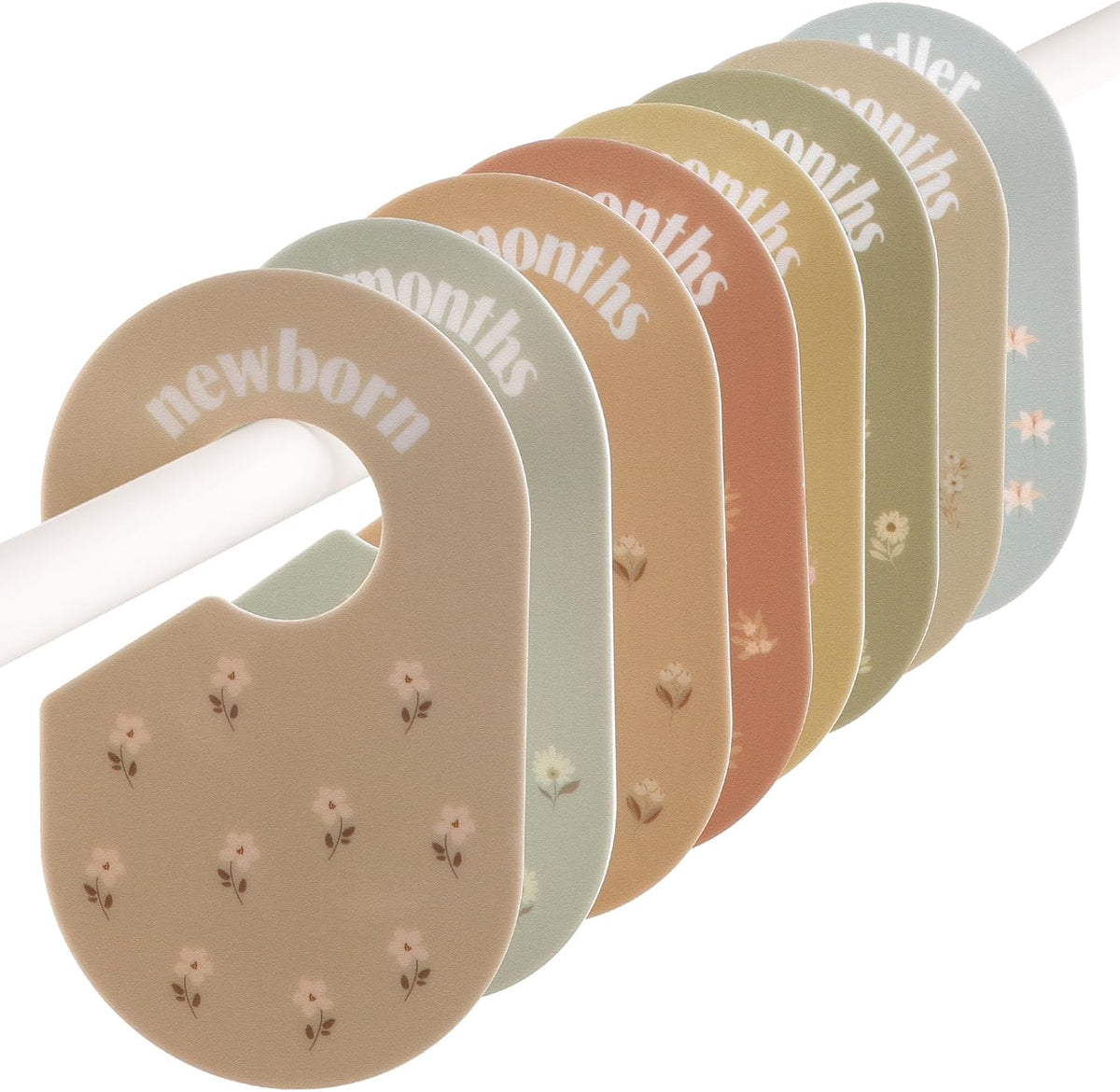 Baby Closet Dividers, 8-Piece Double-Sided Size Organizers, Pastel