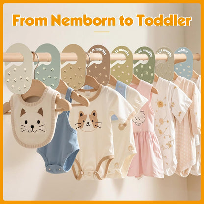 Baby Closet Dividers, 8-Piece Double-Sided Size Organizers, Pastel