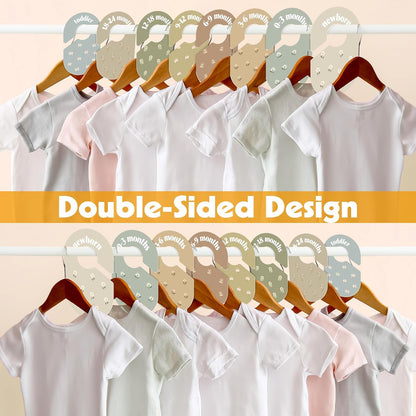 Baby Closet Dividers, 8-Piece Double-Sided Size Organizers, Pastel
