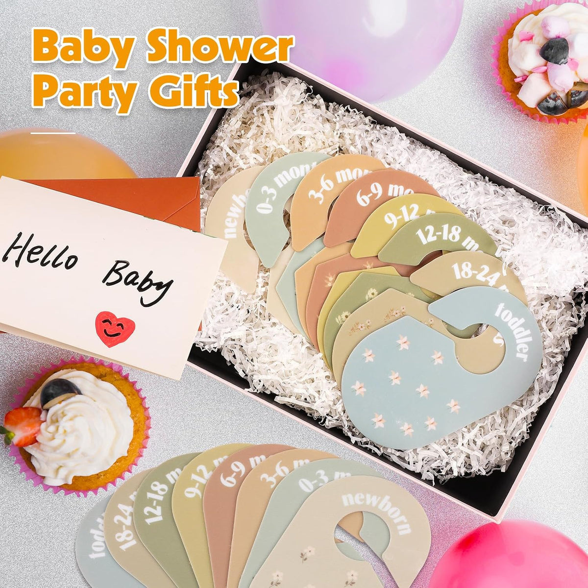Baby Closet Dividers, 8-Piece Double-Sided Size Organizers, Pastel