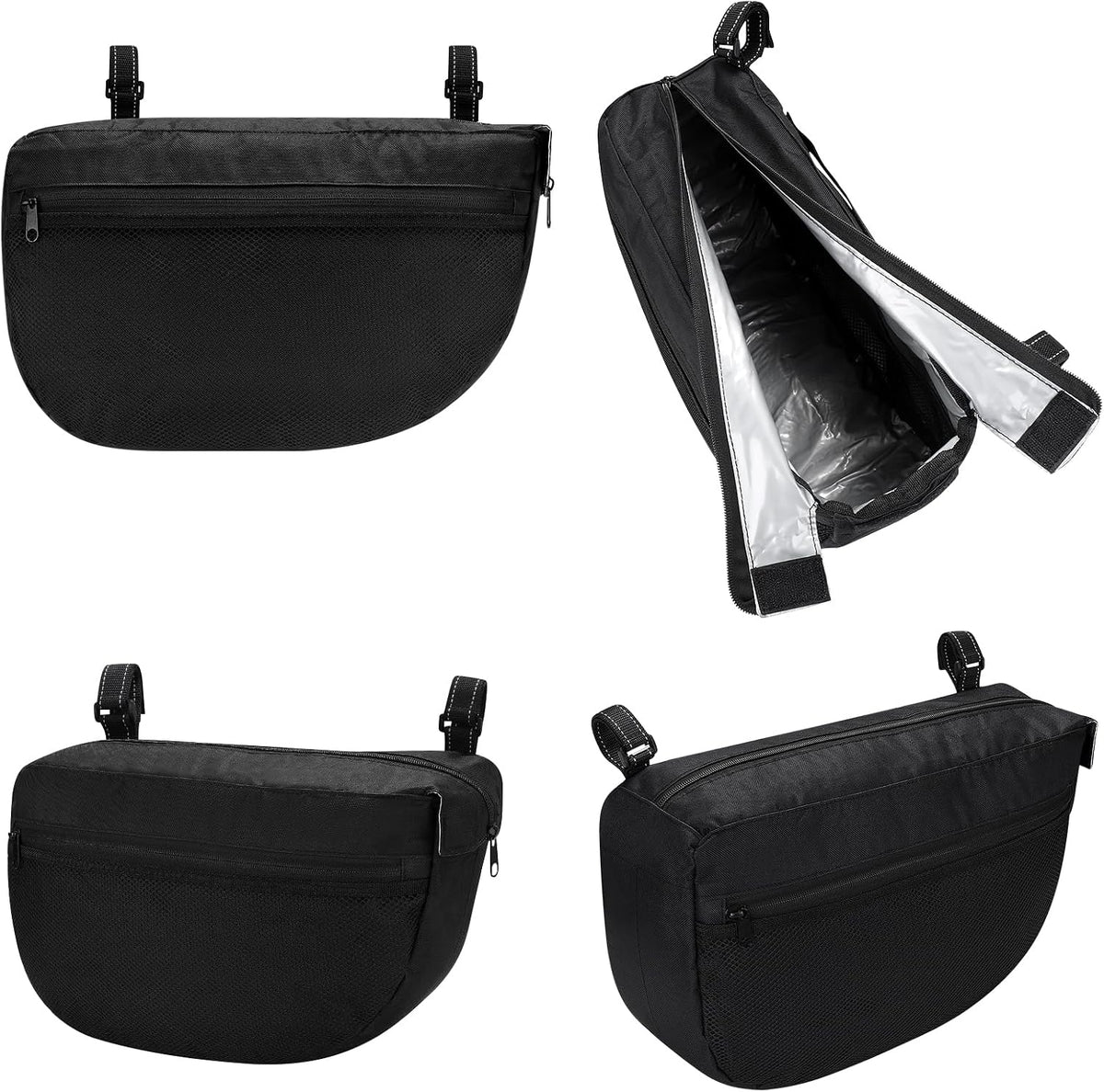 Insulated Side Sling Stroller Saddle Bag Organizer, Universal Stroller Organizer, Stroller Bag Caddy Organizer, Black