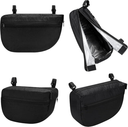 Insulated Side Sling Stroller Saddle Bag Organizer, Universal Stroller Organizer, Stroller Bag Caddy Organizer, Black