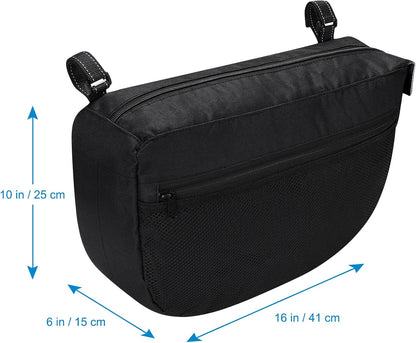 Insulated Side Sling Stroller Saddle Bag Organizer, Universal Stroller Organizer, Stroller Bag Caddy Organizer, Black