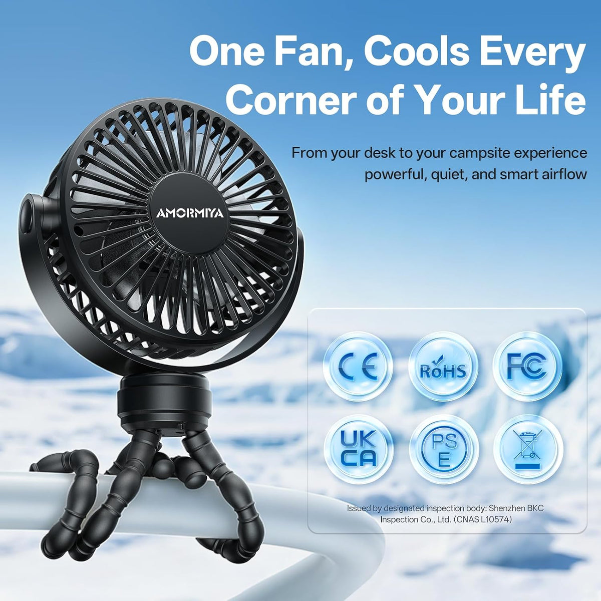 Portable Mini Stroller Fan for Car Desk Treadmill Golf Cart Pink