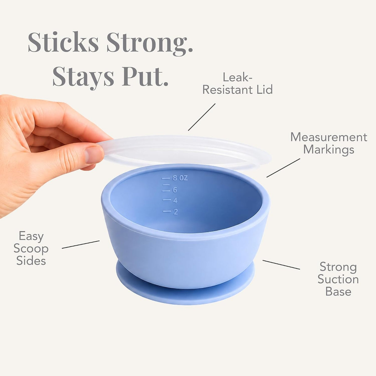 Baby Led Weaning Bundle, Silicone Suction Bowl, Spoons, Bib & Cup, Develops Self Feeding Skills, Dishwasher Safe (Purple)