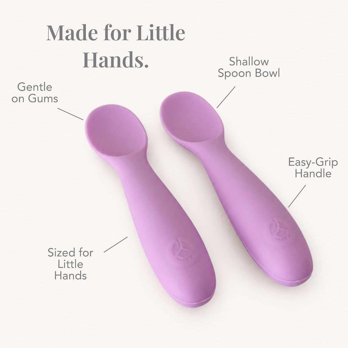Baby Led Weaning Bundle, Silicone Suction Bowl, Spoons, Bib & Cup, Develops Self Feeding Skills, Dishwasher Safe (Purple)