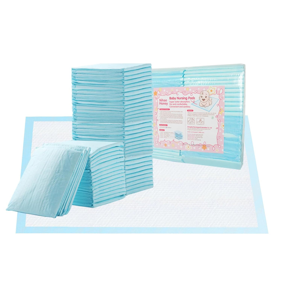 Baby Disposable Changing Pads, 100 Count Portable Diaper Changing Pad Liner, Baby Changing Pad Waterproof Underpads, Breathable, Soft Non-Woven Fabric, Quick Absorb (13x18 Inch, Pink)