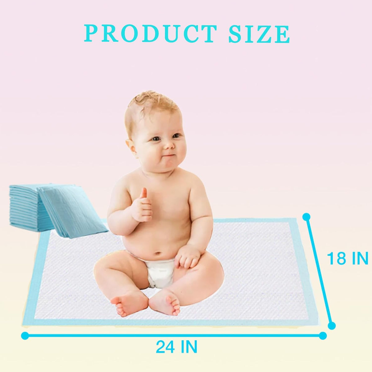 Baby Disposable Changing Pads, 100 Count Portable Diaper Changing Pad Liner, Baby Changing Pad Waterproof Underpads, Breathable, Soft Non-Woven Fabric, Quick Absorb (13x18 Inch, Pink)