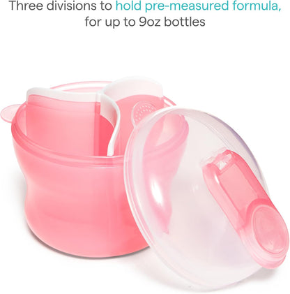 Formula Dispenser for Baby Bottle Feeding, Pink, 9 Ounce