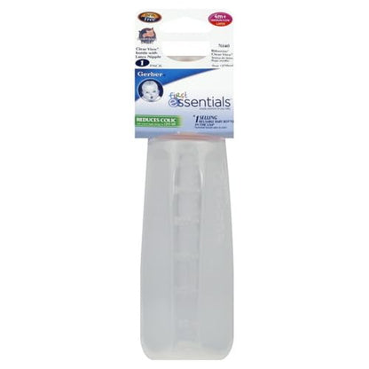 Gerber First Essential Clear View Plastic Nurser With Latex Nipple, BPA Free, Colors may vary, 3 Pack