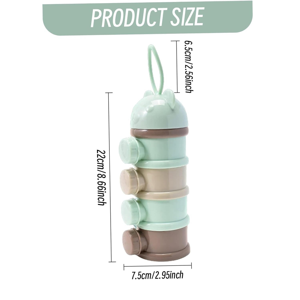 Baby Formula Container Baby Powder Dispenser, 3x9" Stackable Formula Container with 4 Compartments, Practical Multi-Use Milk Dispenser Purple