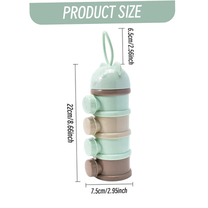 Baby Formula Container Baby Powder Dispenser, 3x9" Stackable Formula Container with 4 Compartments, Practical Multi-Use Milk Dispenser Purple