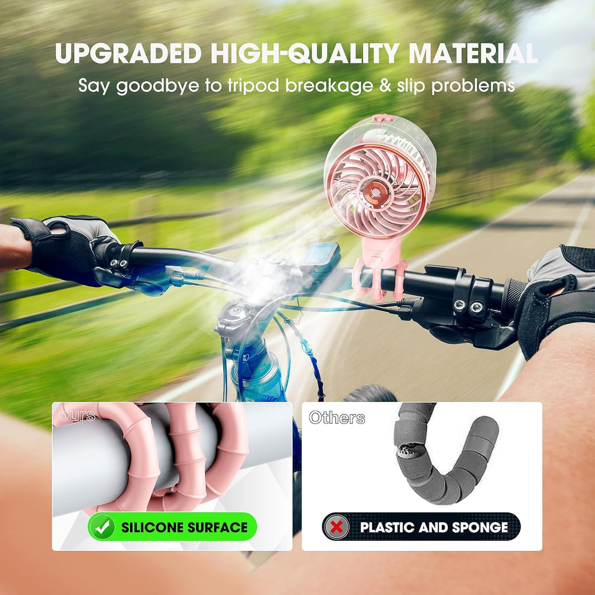 Stroller Fan with Mist, 100ml Misting Portable Fans for Stroller, Baby Fan with Detachable Tripod, Baby Essentials, Clip on Fans for Crib, Treadmill, Car Seat