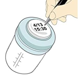 COMI Wide Neck Glass Breastmilk Collection n Storage Bottle, 4 Packs,10oz with Screw Ring Sealing Disk,Re-markable Sealing Disc,BPA Free,Fits Breast Pumps&Nipples(4 Green Lids)