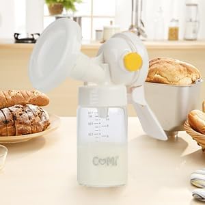 COMI Wide Neck Glass Breastmilk Collection n Storage Bottle, 4 Packs,10oz with Screw Ring Sealing Disk,Re-markable Sealing Disc,BPA Free,Fits Breast Pumps&Nipples(4 Green Lids)