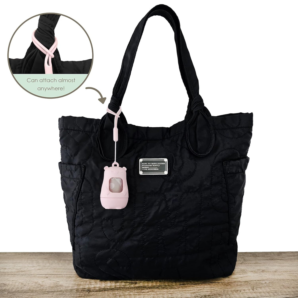 Teddy Bear Diaper Bag Dispenser | Diaper Trash Bags on the Go Dispenser w/Silicon Strap | 15 UNSCENTED Baby Poop Bags per Roll | Dirty Diaper Bags Disposable | Diaper Waste Bags (ROSIE PINK)