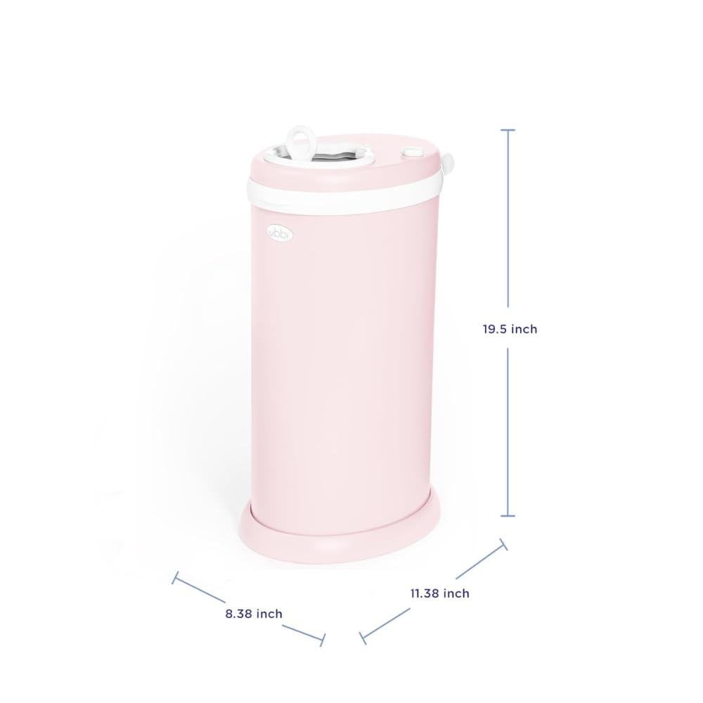 Ubbi Steel Diaper Pail, Odor Locking, No Special Bag Required, Award-Winning, Registry Must-Have, White