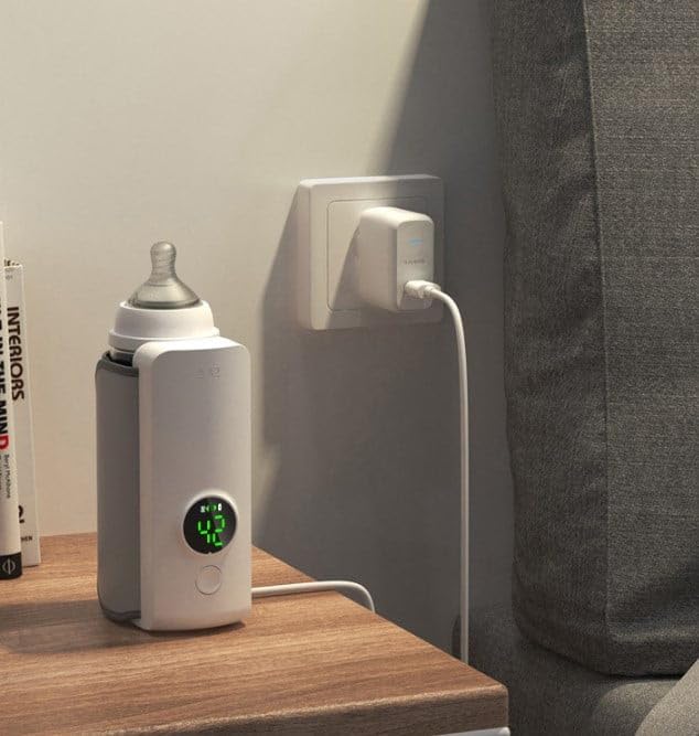 Portable Wireless Rechargeable Baby Bottle Warmer USB Charging and Heating Bag Portable Constant Temperature Milk Warmer Universal Bottle Insulation Sleeve