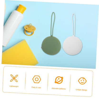 2pcs Silicone Pacifier Holder Case Portable Zipper Purse for Boy Girl Lightweight Storage for Pacifiers Items for Travel and Daily Use