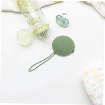 2pcs Silicone Pacifier Holder Case Portable Zipper Purse for Boy Girl Lightweight Storage for Pacifiers Items for Travel and Daily Use