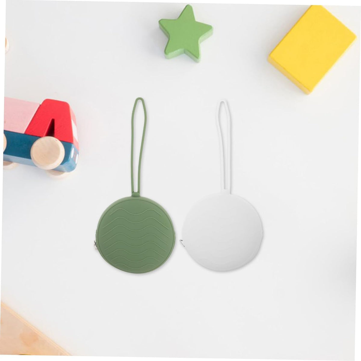 2pcs Silicone Pacifier Holder Case Portable Zipper Purse for Boy Girl Lightweight Storage for Pacifiers Items for Travel and Daily Use