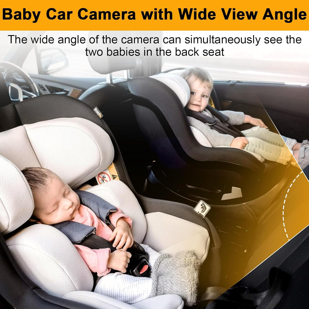 Baby Car Camera for Backseat - HD 1080P Easy Install 170° Wide Angle