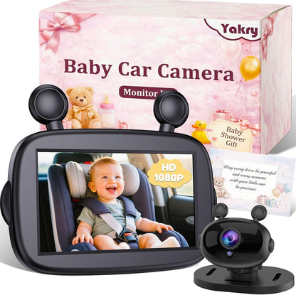 Baby Car Camera for Backseat - HD 1080P Easy Install 170° Wide Angle
