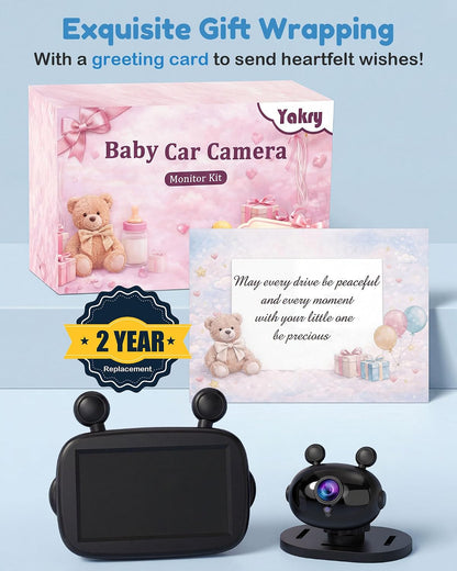 Baby Car Camera for Backseat - HD 1080P Easy Install 170° Wide Angle