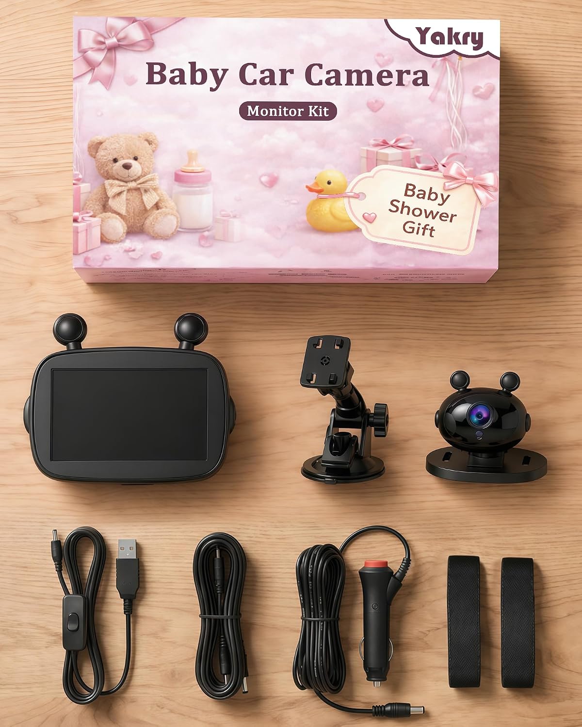 Baby Car Camera for Backseat - HD 1080P Easy Install 170° Wide Angle