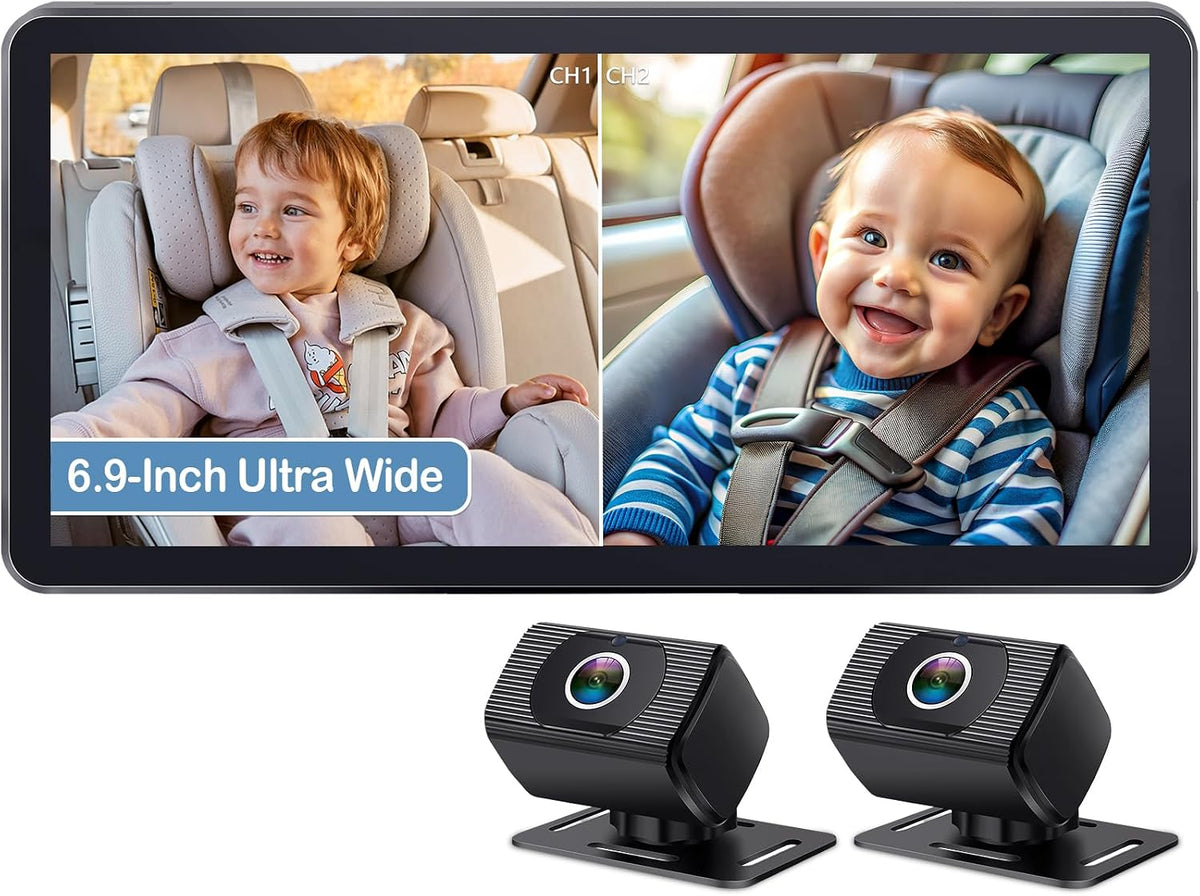 Baby Car Camera for Backseat - HD 1080P Easy Install 170° Wide Angle