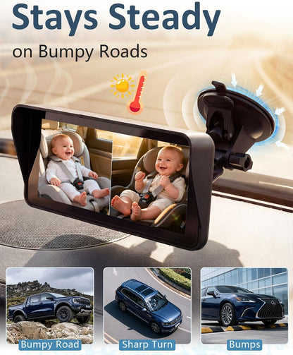 Baby Car Camera for Backseat - HD 1080P Easy Install 170° Wide Angle