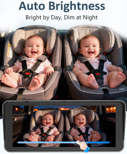 Baby Car Camera for Backseat - HD 1080P Easy Install 170° Wide Angle